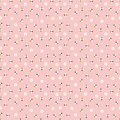 Bobbi Beck eco-friendly pink cute bee wallpaper