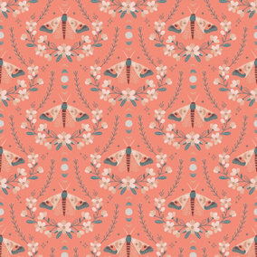 Bobbi Beck eco friendly Pink cute butterfly and flower Wallpaper