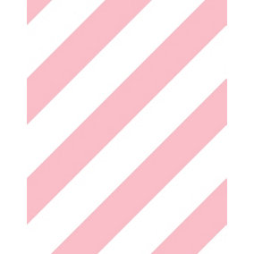 Bobbi Beck eco-friendly Pink diagonal ice cream stripe pastel wallpaper