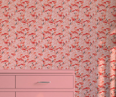 Bobbi Beck eco-friendly pink flamingo wallpaper