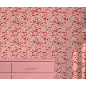 Bobbi Beck eco-friendly pink flamingo wallpaper