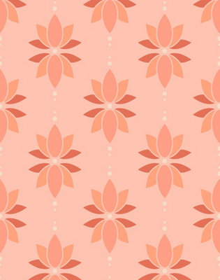 Bobbi Beck eco-friendly Pink lotus flower wallpaper