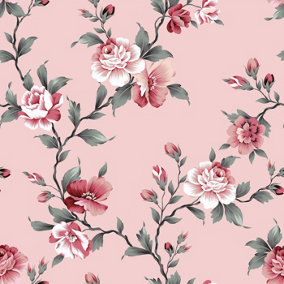 Bobbi Beck eco friendly Pink peony Wallpaper