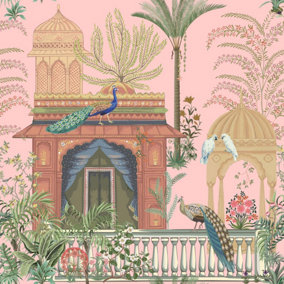 Bobbi Beck eco-friendly pink persian wallpaper