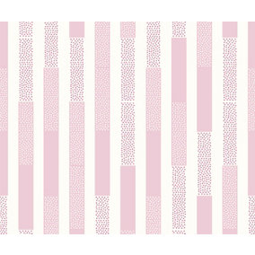 Bobbi Beck eco-friendly Pink stripes and polka dots wallpaper