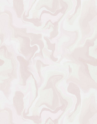 Bobbi Beck eco-friendly Pink subtle marbled wallpaper | DIY at B&Q