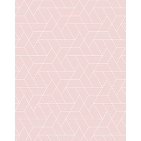 Bobbi Beck eco-friendly Pink triangle geometric wallpaper