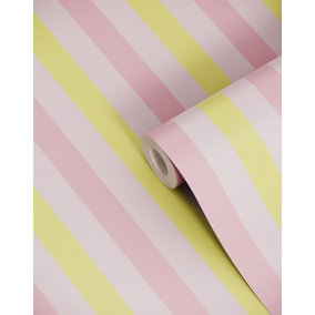 Pink Stripe Wallpaper | Wallpaper & wall coverings | B&Q