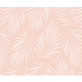 Bobbi Beck eco-friendly Pink tropical areca palm wallpaper