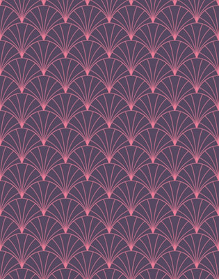 Bobbi Beck eco-friendly Purple art deco arch wallpaper