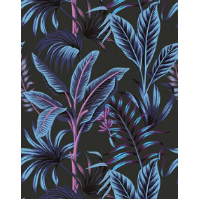 Bobbi Beck eco-friendly Purple bold tropical wallpaper