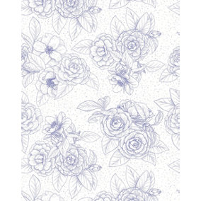 Bobbi Beck eco-friendly Purple dotwork floral wallpaper