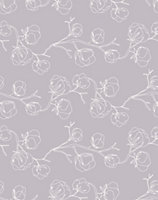 Bobbi Beck eco-friendly Purple line drawn rose vine wallpaper