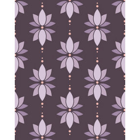Bobbi Beck eco-friendly Purple lotus flower wallpaper