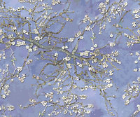 Bobbi Beck eco-friendly Purple van gogh almond blossom wallpaper