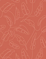 Bobbi Beck eco-friendly Red minimal line tropical wallpaper
