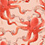 Bobbi Beck eco-friendly red octopus pattern wallpaper