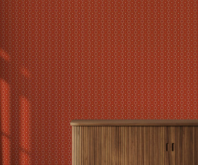 Bobbi Beck eco-friendly red retro chain wallpaper