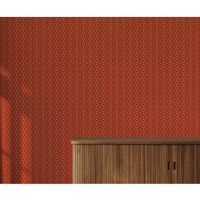 Bobbi Beck eco-friendly red retro chain wallpaper
