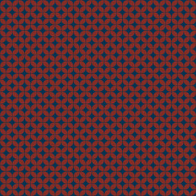 Bobbi Beck eco-friendly red retro diamond pattern wallpaper