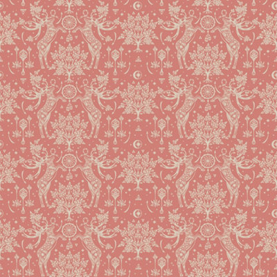 Bobbi Beck eco-friendly red scandi deer wallpaper | DIY at B&Q