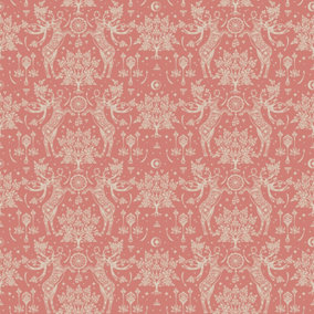 Bobbi Beck eco-friendly red scandi deer wallpaper