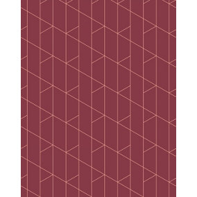 Bobbi Beck eco-friendly Red sophisticated line wallpaper