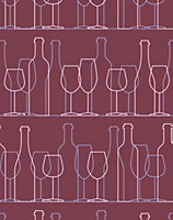 Bobbi Beck eco-friendly Red wine glass motif wallpaper