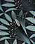Bobbi Beck eco-friendly Teal art deco leaf fan wallpaper
