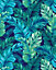 Bobbi Beck eco-friendly Teal tropical jungle leaf wallpaper