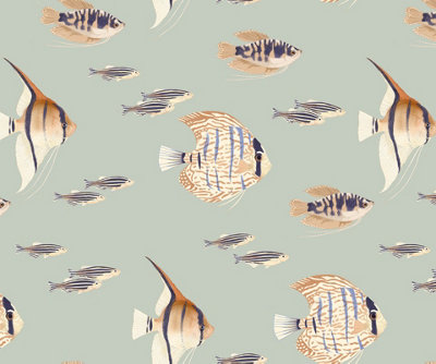 Bobbi Beck eco-friendly tropical fish wallpaper