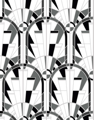 Bobbi Beck eco-friendly White art deco arched window wallpaper