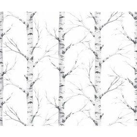 Bobbi Beck eco-friendly White birch tree wallpaper