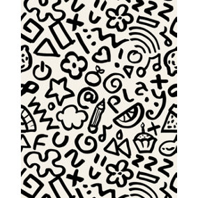 Bobbi Beck eco-friendly White childrens doodle motif wallpaper