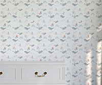 Bobbi Beck eco-friendly white childrens dreamy wallpaper