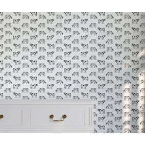 Bobbi Beck eco-friendly white cow wallpaper