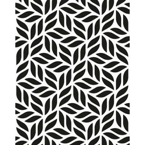 Bobbi Beck eco-friendly White geometric leaf pattern wallpaper