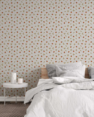 Bobbi Beck eco-friendly white ladybird wallpaper