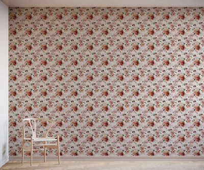 Bobbi Beck eco friendly White large peony Wallpaper