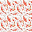 Bobbi Beck eco-friendly white red koi wallpaper