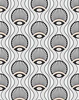 Bobbi Beck eco-friendly White vintage evil eye wallpaper