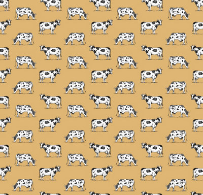 Bobbi Beck eco-friendly yellow cow wallpaper