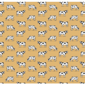 Bobbi Beck eco-friendly yellow cow wallpaper