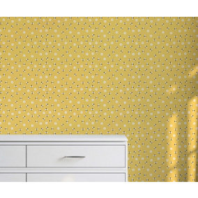 Bobbi Beck eco-friendly yellow cute bee wallpaper