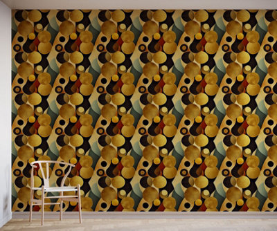 Bobbi Beck eco friendly Yellow gustav klimt style Wallpaper