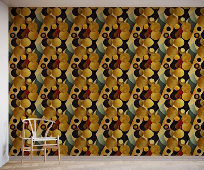 Bobbi Beck eco friendly Yellow gustav klimt style Wallpaper