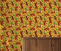 Bobbi Beck eco-friendly yellow oriental tiger wallpaper