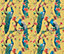 Bobbi Beck eco-friendly Yellow peacock floral pattern wallpaper