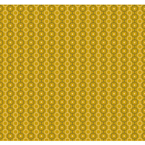 Bobbi Beck eco-friendly yellow retro chain wallpaper