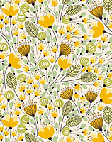 Bobbi Beck eco-friendly Yellow retro maximalist floral wallpaper